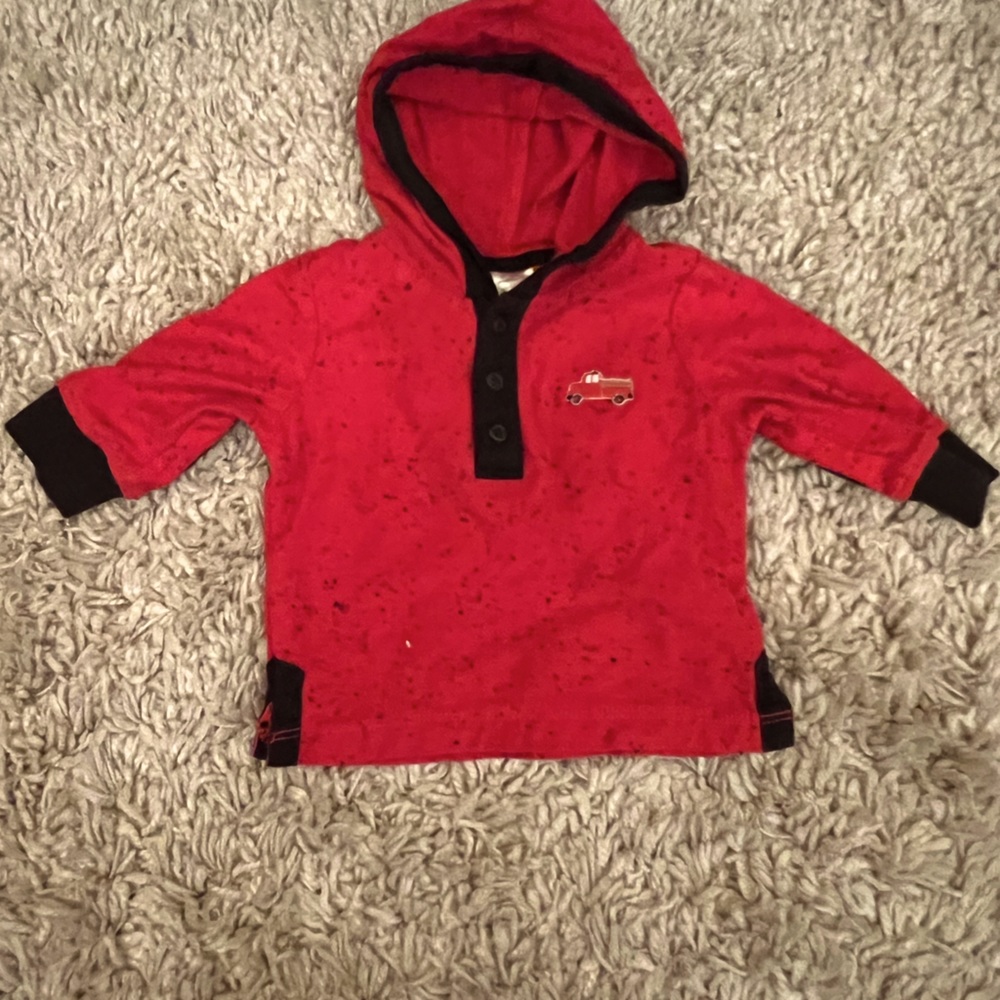 Hooded Gymboree fire truck shirt